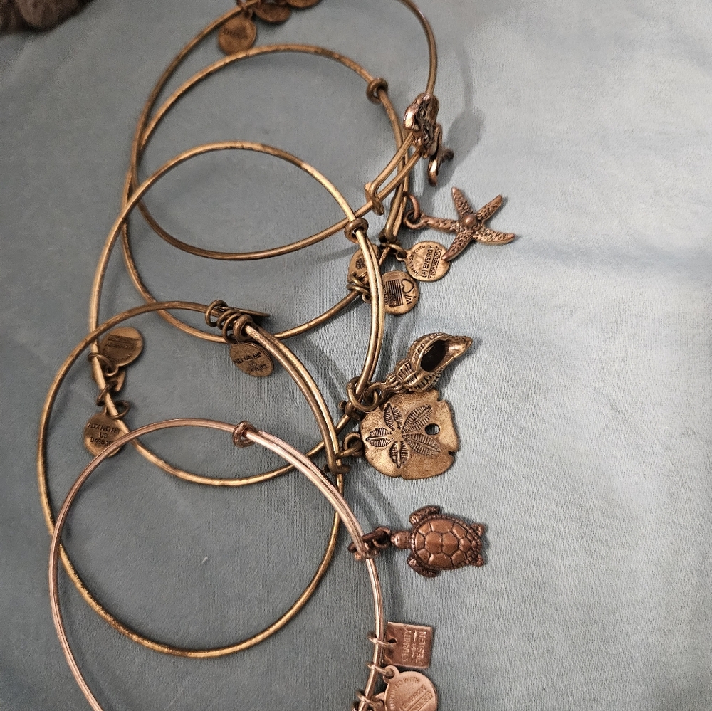 Curated Boho Bangle Stack 5 Bangles Bracelets Ale… - image 2